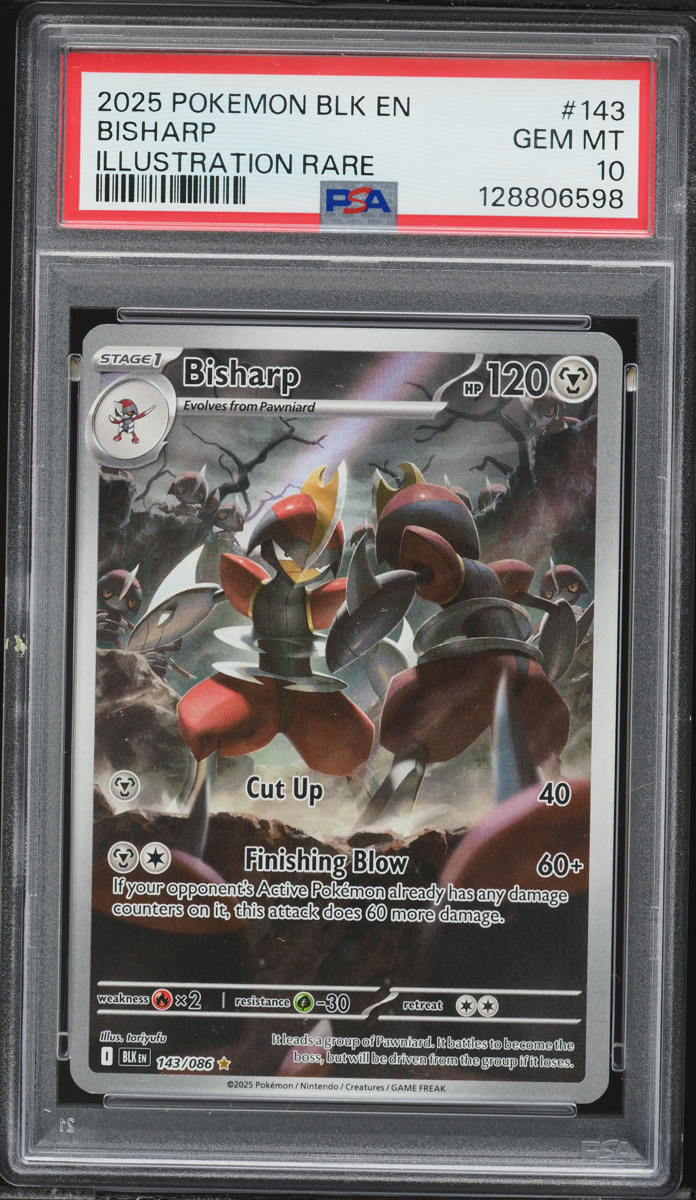 2025 Pokemon Scarlet & Violet Black Bolt IR Bisharp #143 PSA 10 GEM MINT