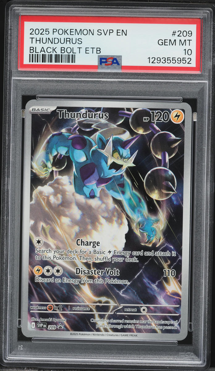 2025 Pokemon Scarlet & Violet Promo Black Bolt ETB Alt Art Thundurus #209 PSA 10 GEM MINT