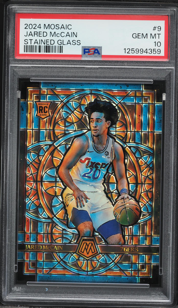 2024 Panini Mosaic Stained Glass Jared McCain ROOKIE #9 PSA 10 GEM MINT