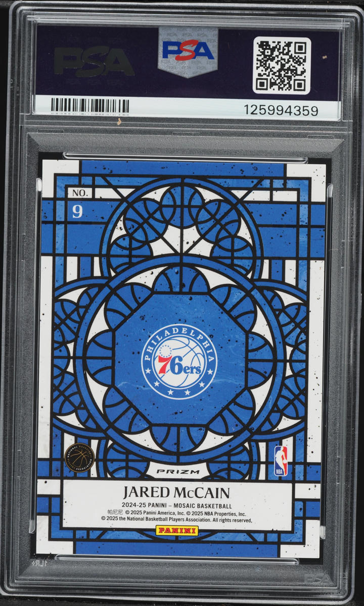 2024 Panini Mosaic Stained Glass Jared McCain ROOKIE #9 PSA 10 GEM MINT