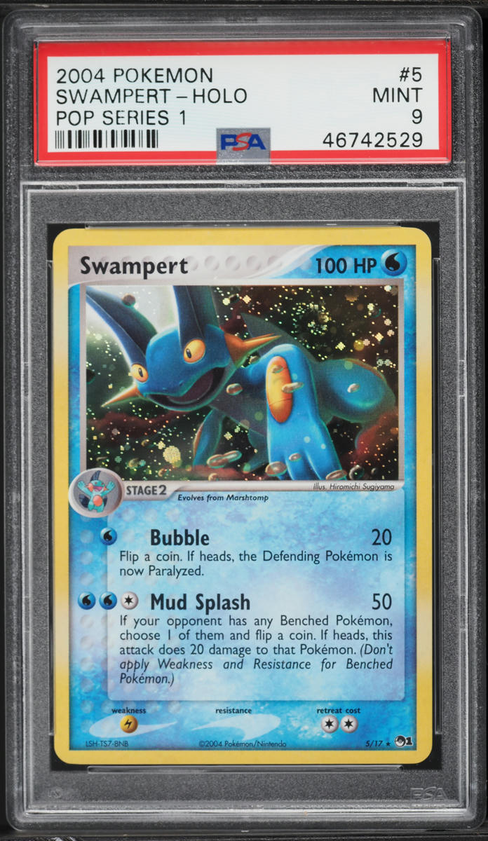 2004 Pokemon POP Series 1 Holo Swampert #5 PSA 9 MINT