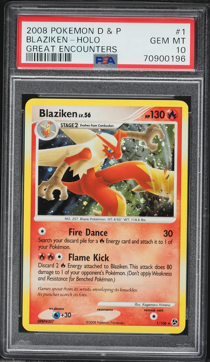 2008 Pokemon Diamond & Pearl Great Encounters Holo Blaziken #1 PSA 10 GEM MINT