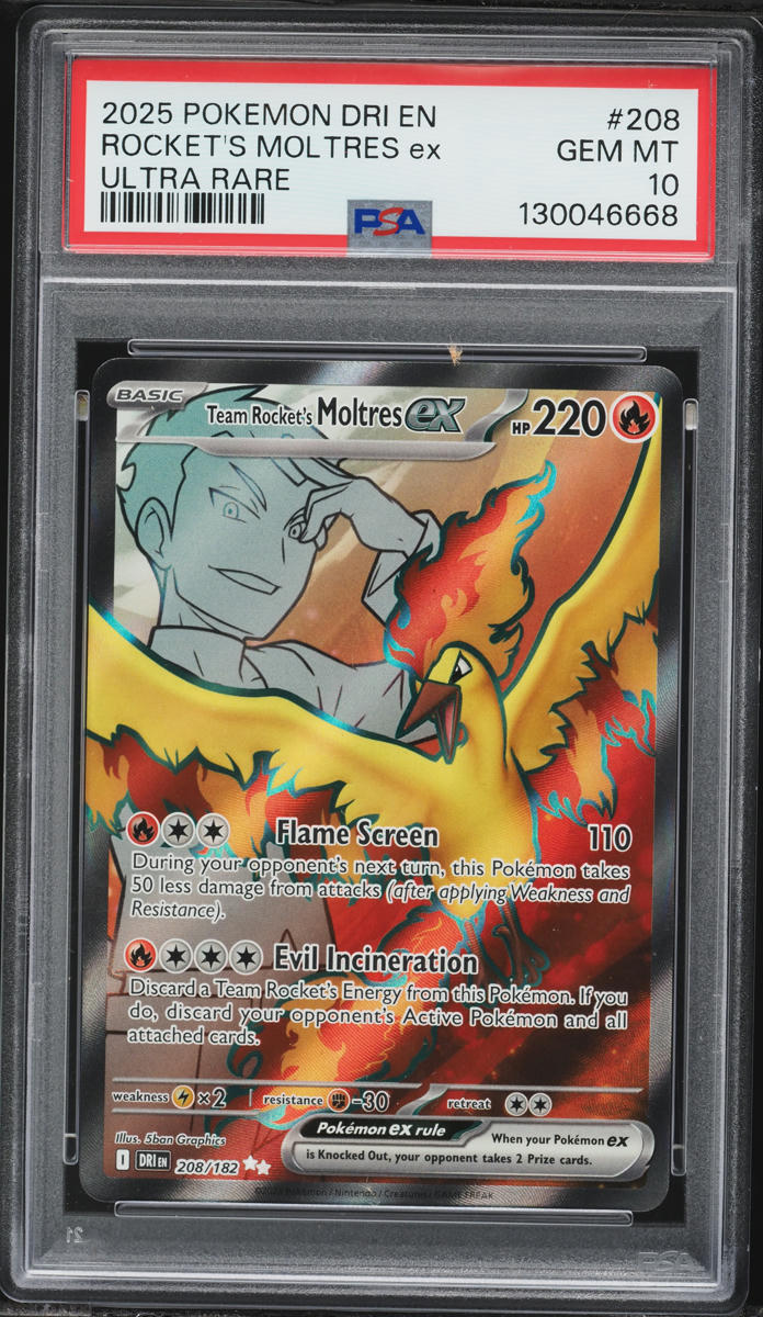 2025 Pokemon SV Destined Rivals Full Art Team Rocket's Moltres EX #208 ...