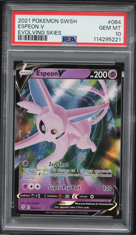 【最安値】エーフィV SR PSA10 Espeon Gem Mint 10 PSA 10 Espeon V SA SR 081/069 s6a Eevee Heroes 2021 Pokemon Card