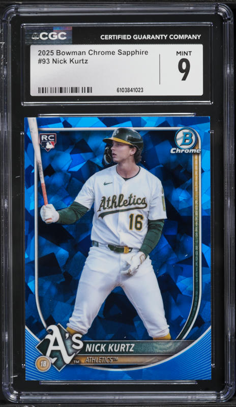 2025 Bowman Chrome Sapphire Nick Kurtz ROOKIE #93 CGC 9 MINT on