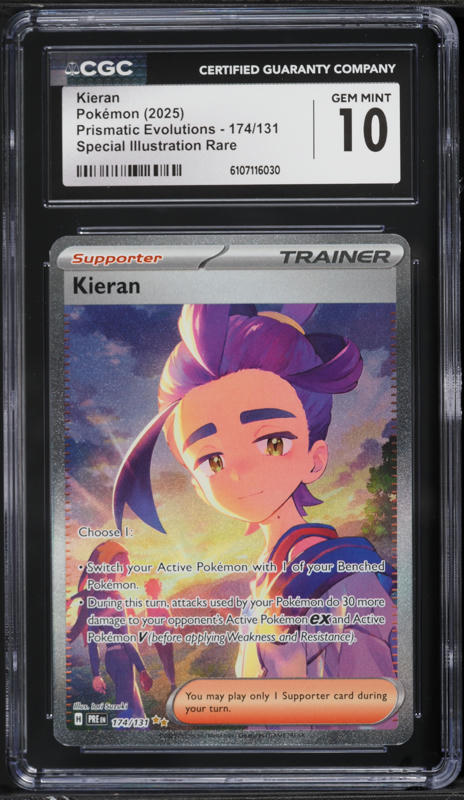 2025 Pokemon Scarlet & Violet Prismatic Evolutions SIR Kieran #174 CGC 10 GEM MINT