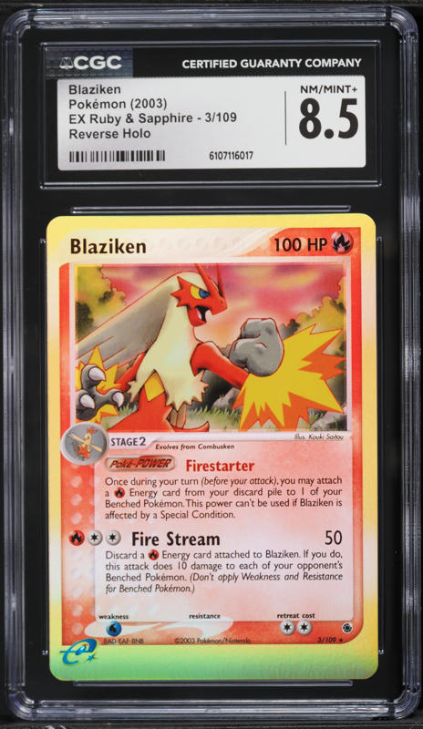 Blaziken (3/109) - Ruby and Sapphire Holofoil - Damaged Reverse Holofoil Blaziken (3/109) - Ruby and Sapphire Holofoil - Damaged Reverse Holofoil