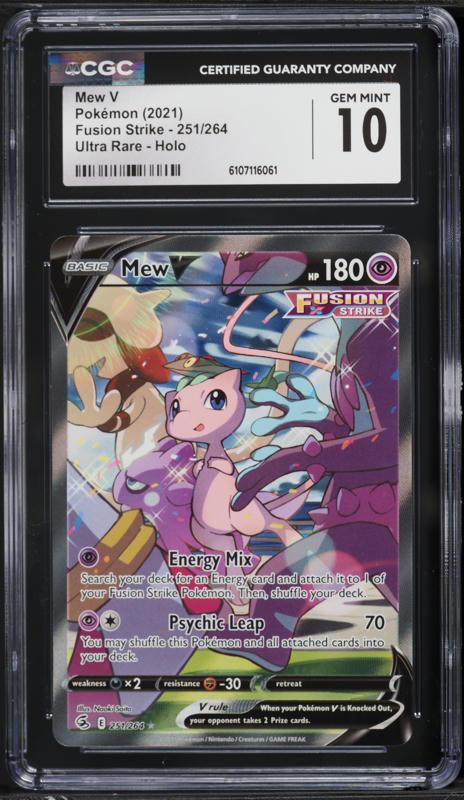 2021 Pokemon Sword & Shield Fusion Strike Full Art Mew V #251 CGC
