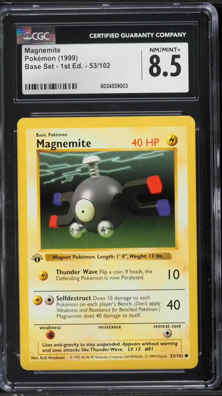 1999 magnemite pokemon card #81 Prices | Burger King [Colorless] 1999 Pokemon Base 1st Edition