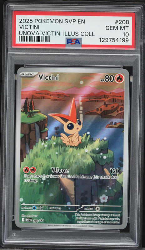 victini pokemon card shiny Victini IR Promo SVP EN #208 PSA 10 main image 0