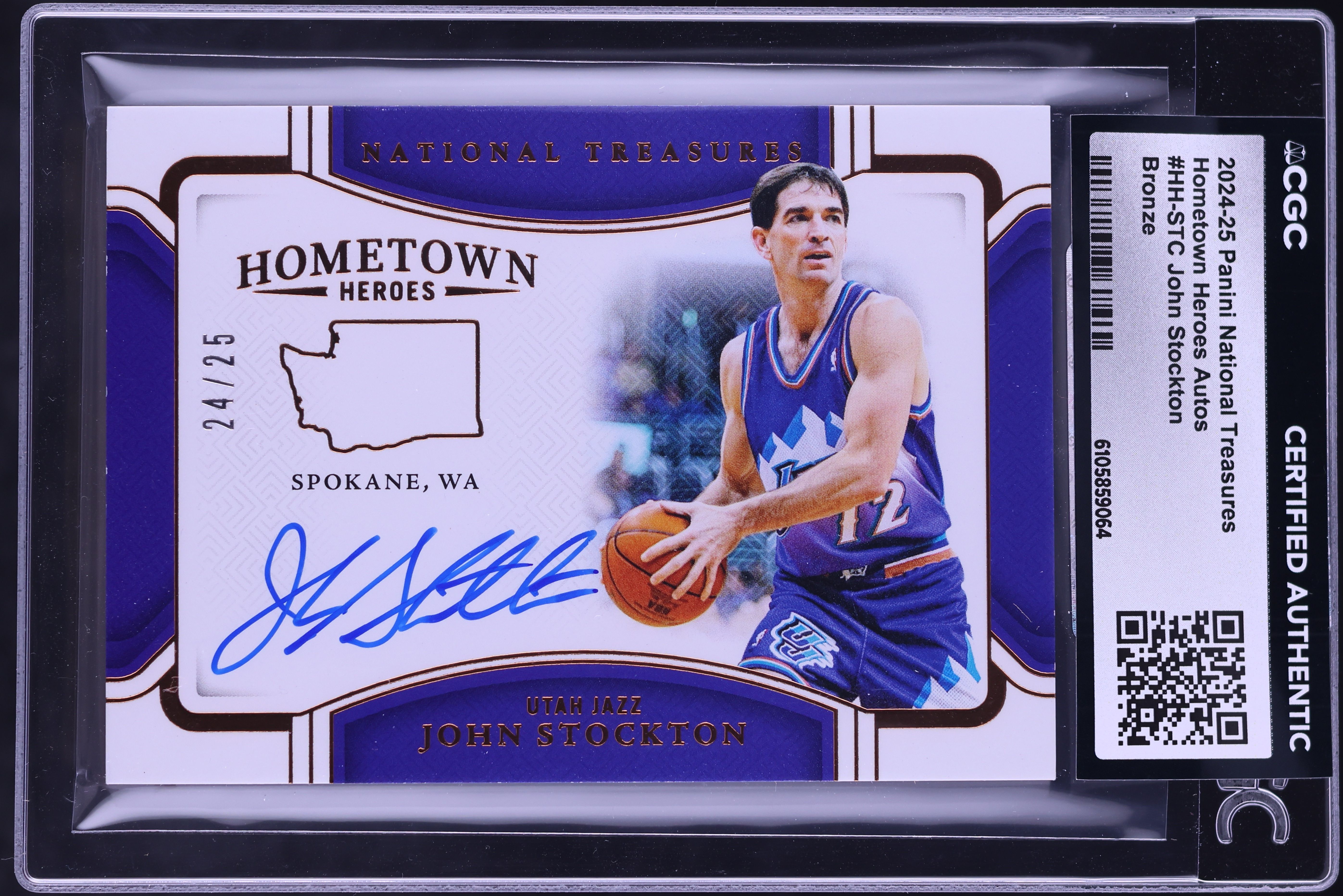2024 National Treasures Hometown Heroes Bronze John Stockton AUTO 