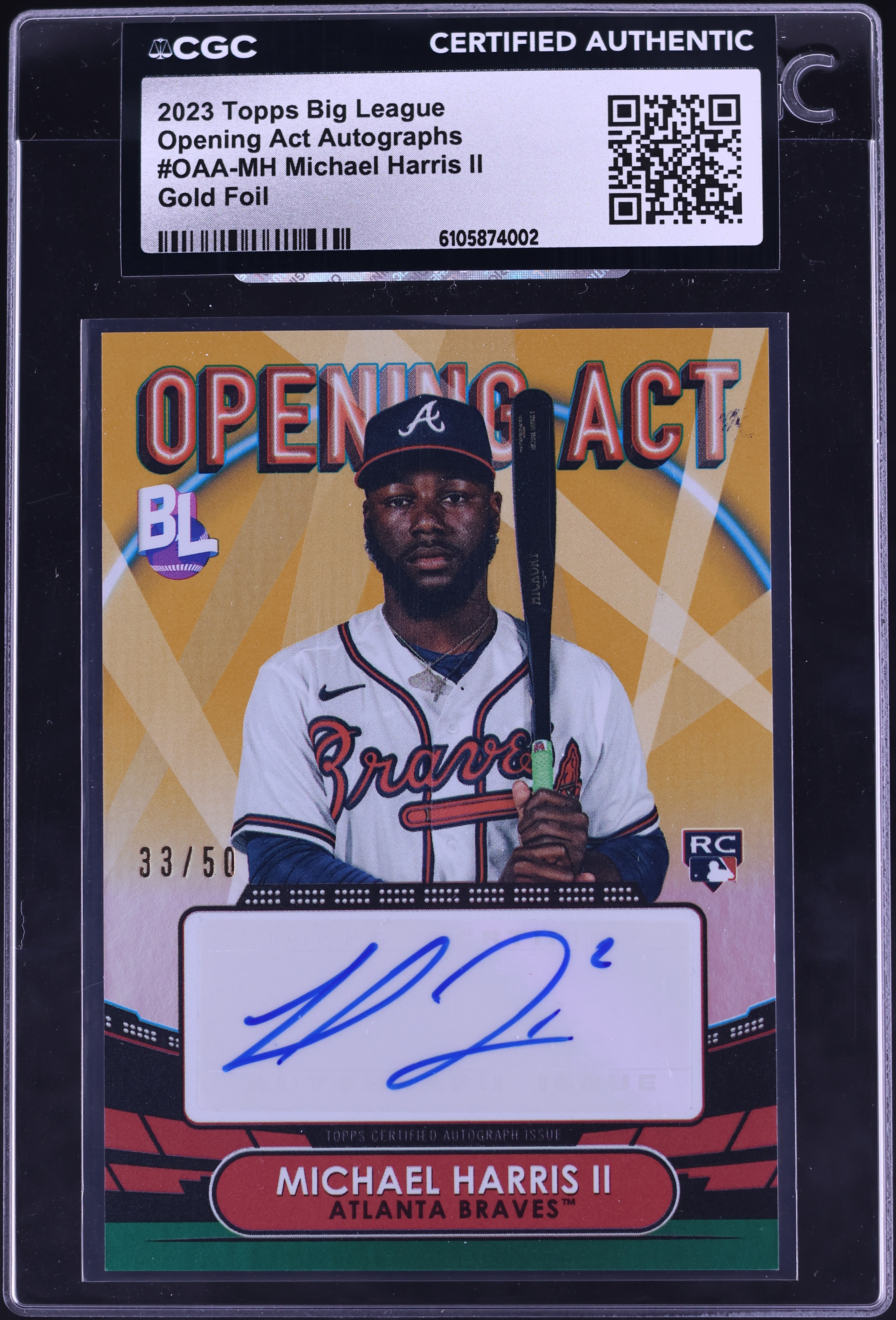 2023 Topps Big League Opening Act Gold Foil Michael Harris II