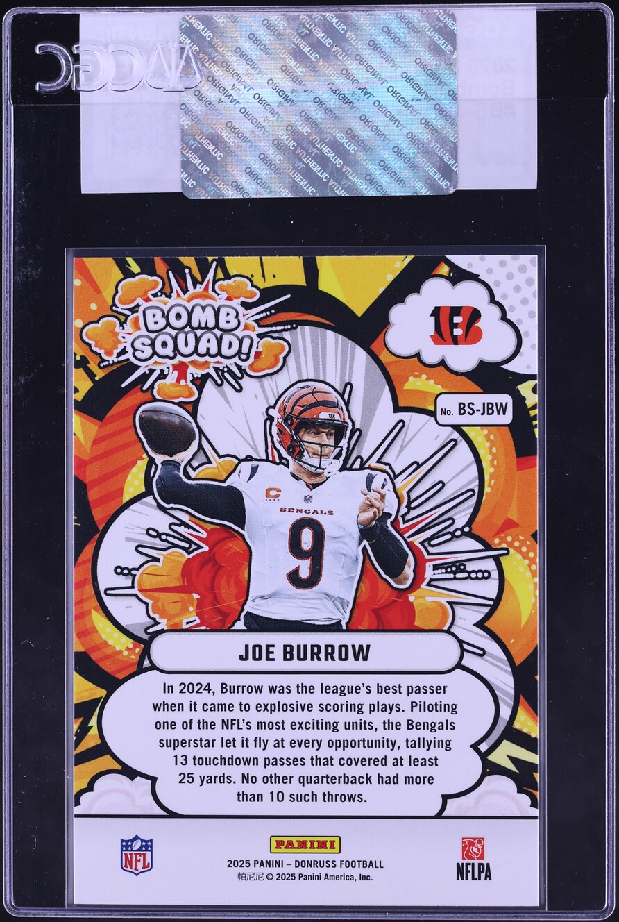 2025 Donruss Bomb Squad! Joe Burrow #BS-JBW CGC AUTH