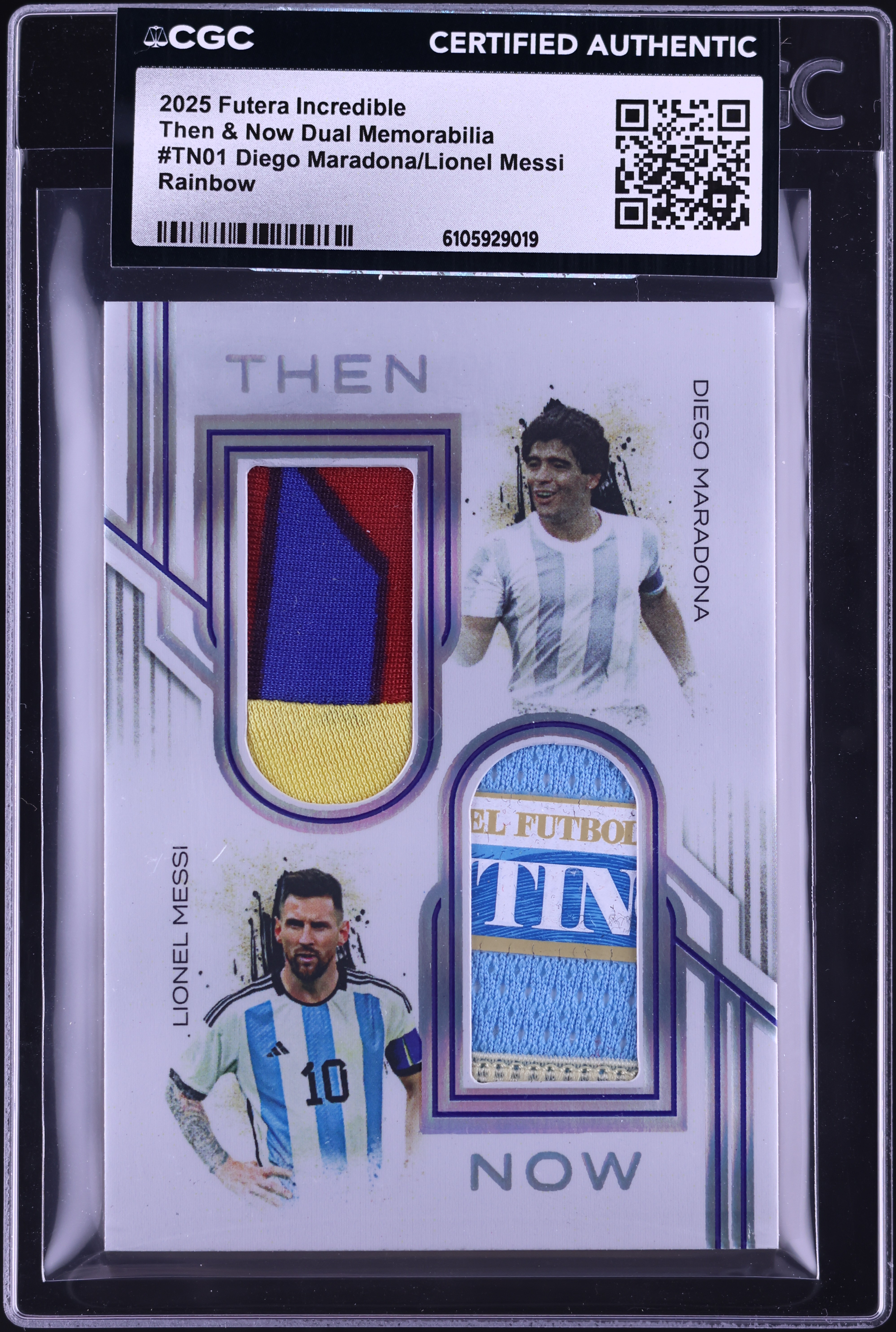 2025 Futera Incredible Then & Now Rainbow Diego Maradona Lionel