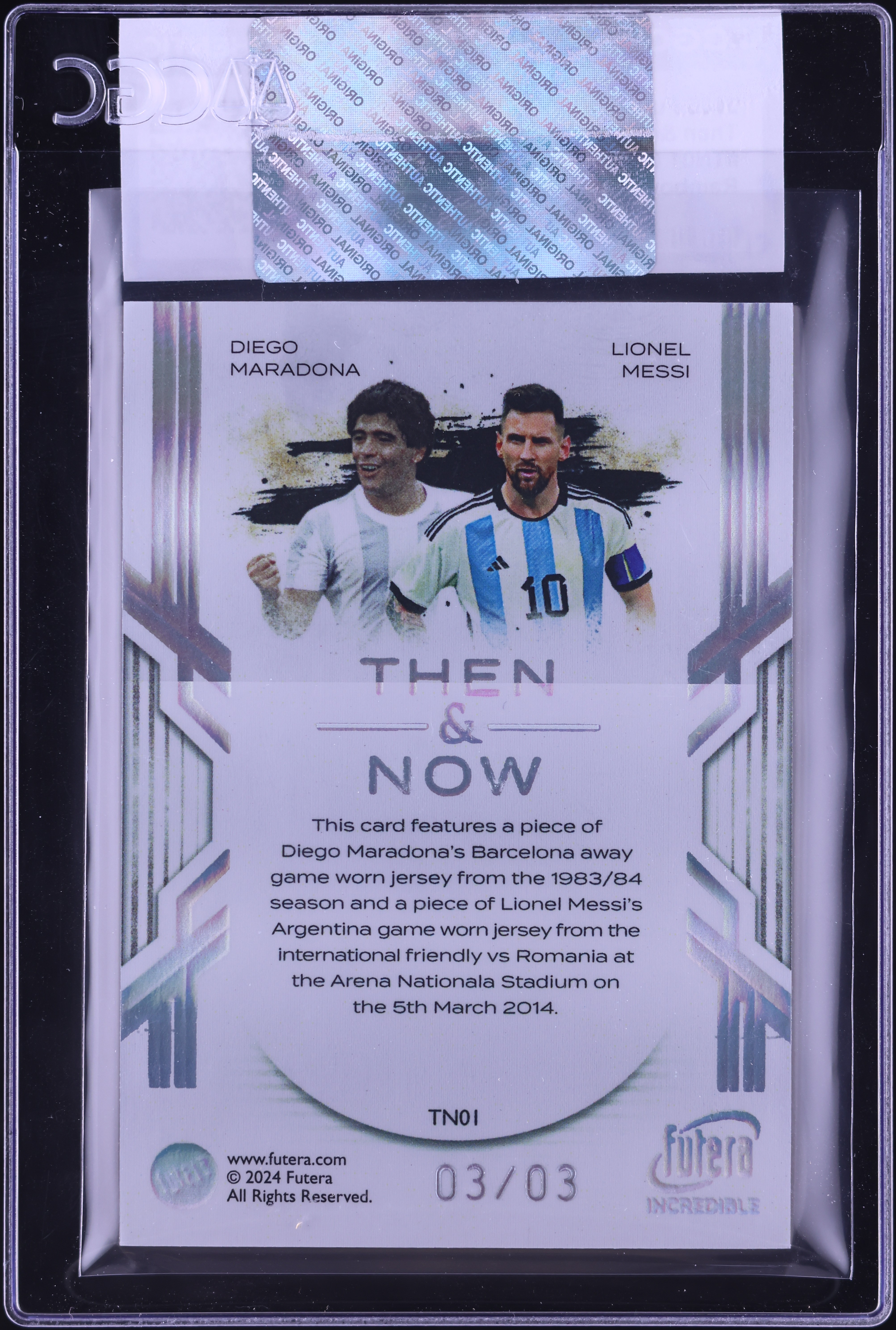 2025 Futera Incredible Then & Now Rainbow Diego Maradona Lionel