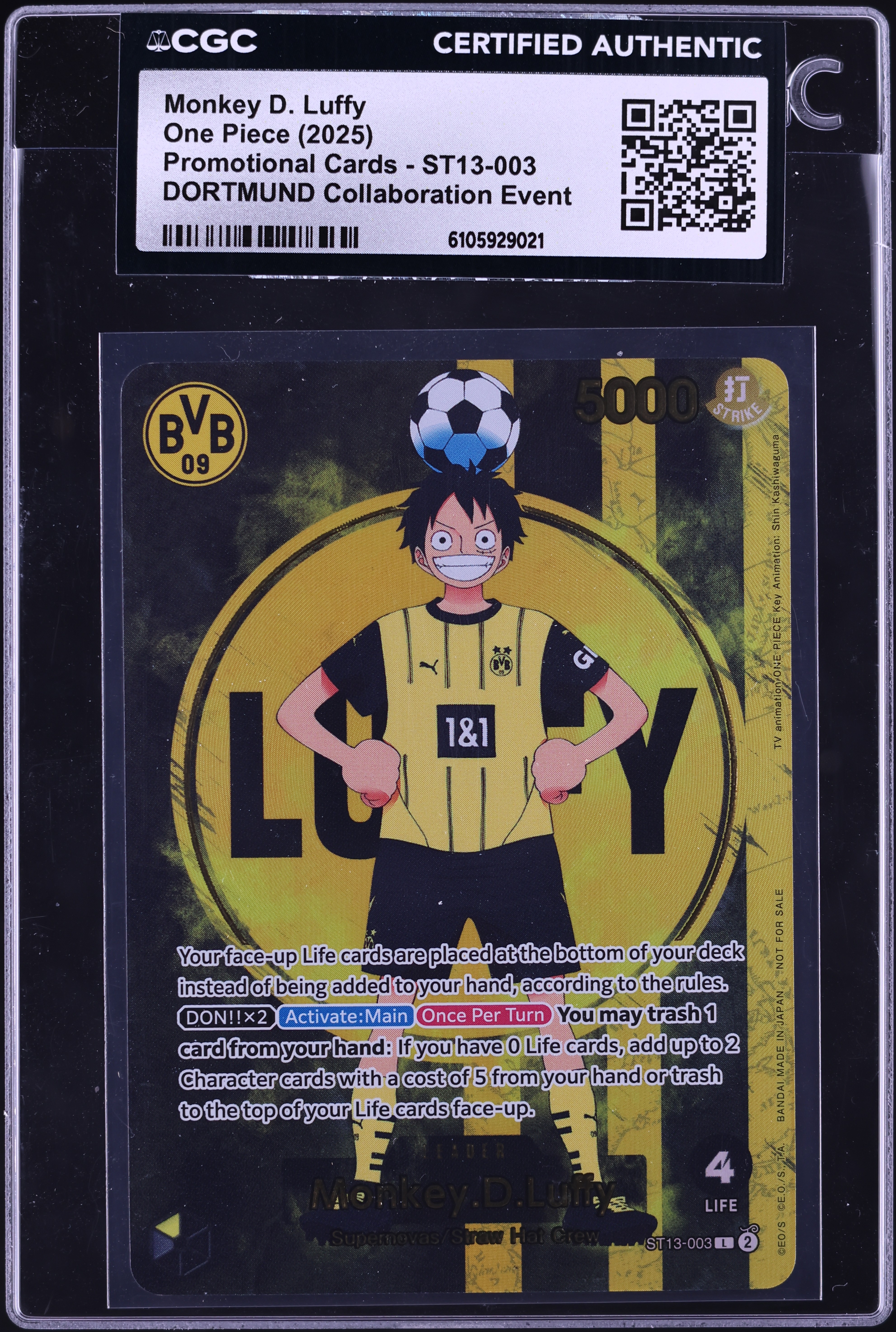 2025 One Piece Promo Dortmund Collaboration Leader Monkey D. Luffy