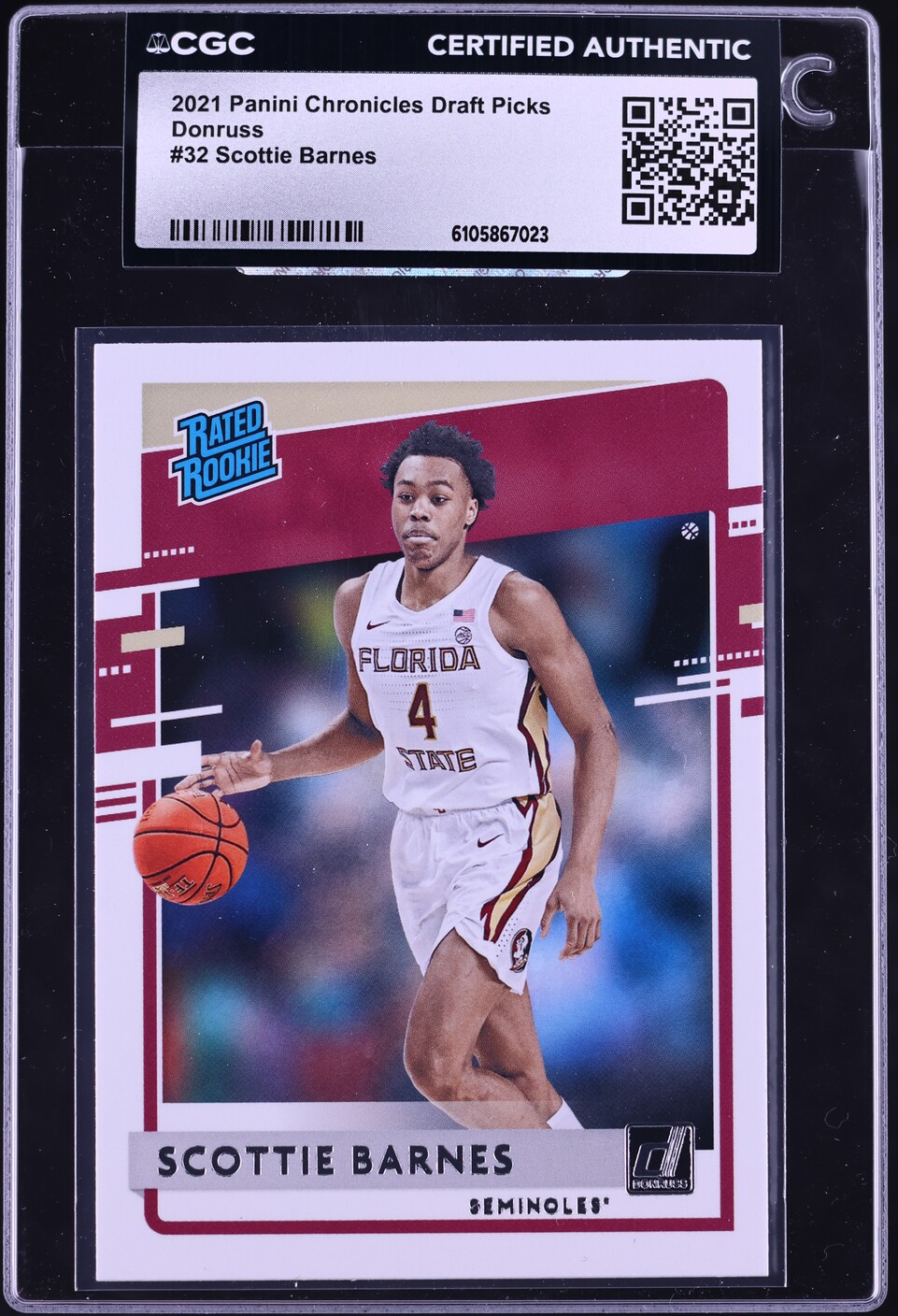 2021 Donruss Chronicles Draft Picks Scottie Barnes ROOKIE #32 CGC AUTH
