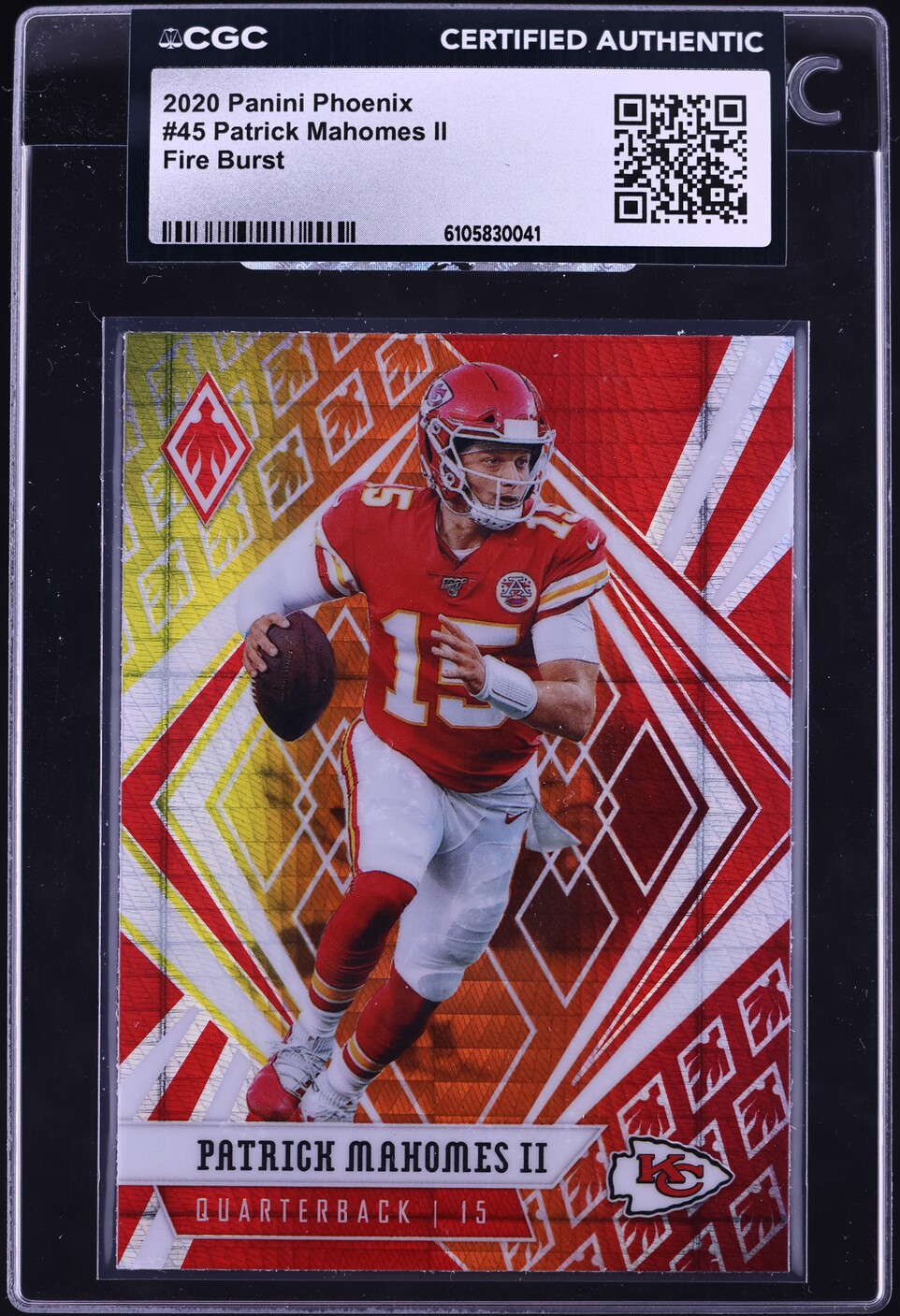 2020 Panini Phoenix Fire Burst Patrick Mahomes II #45 CGC AUTH