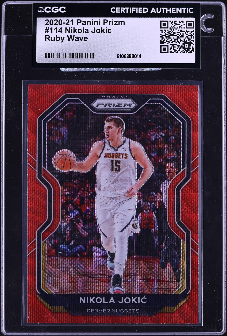 2020 Panini Prizm Ruby Wave Nikola Jokic #114 CGC AUTH