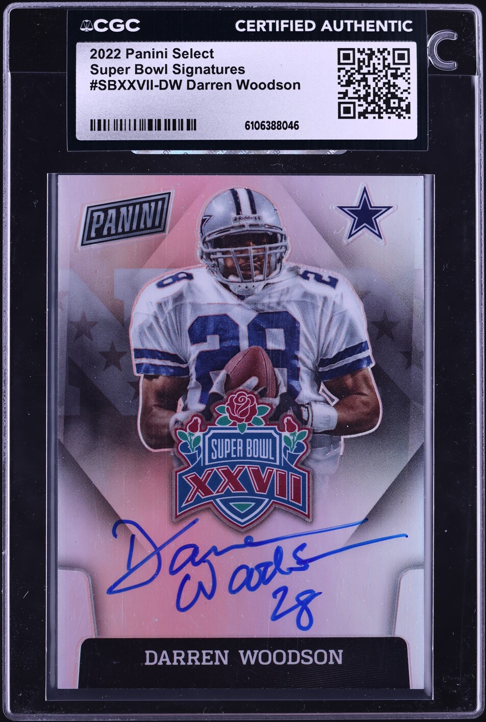 2022 Select Super Bowl Darren Woodson AUTO #SBXXVII-DW CGC AUTH