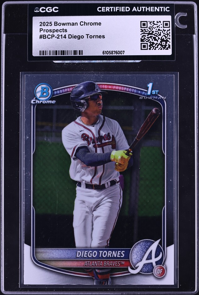 2025 Bowman Chrome Diego Tornes PROSPECT #BCP-214 CGC AUTH on