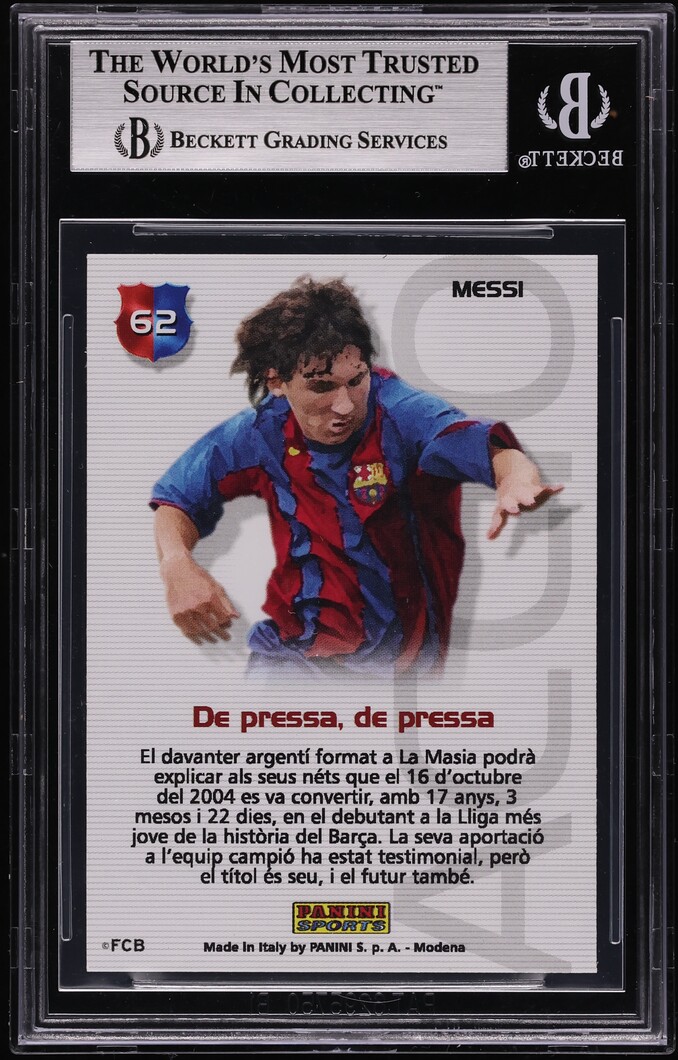 2004 Panini Sports Mega Cracks Barca Campeon Lionel Messi ROOKIE #62 BGS 9 MINT