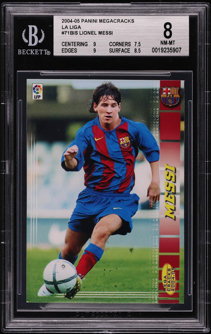 2004 Panini Sports Mega Cracks La Liga Lionel Messi ROOKIE #71 BGS 8 NM-MT