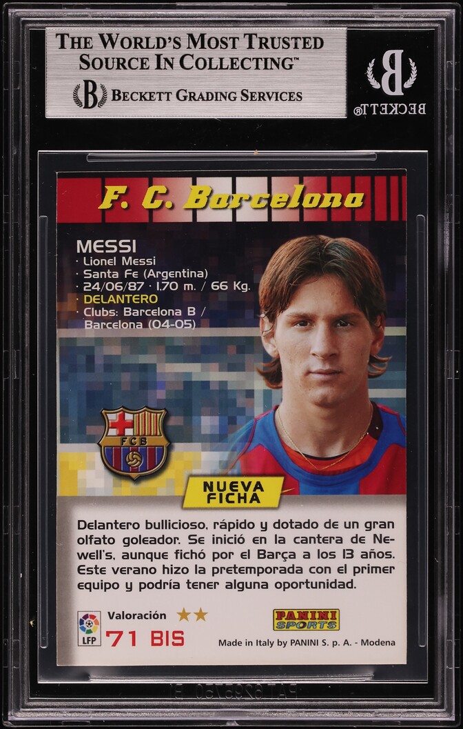 2004 Panini Sports Mega Cracks La Liga Lionel Messi ROOKIE #71 BGS 8 NM-MT