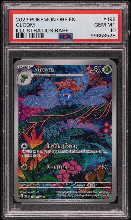 2023 Pokemon Scarlet & Violet Obsidian Flames IR Gloom #198 PSA 10 GEM MINT