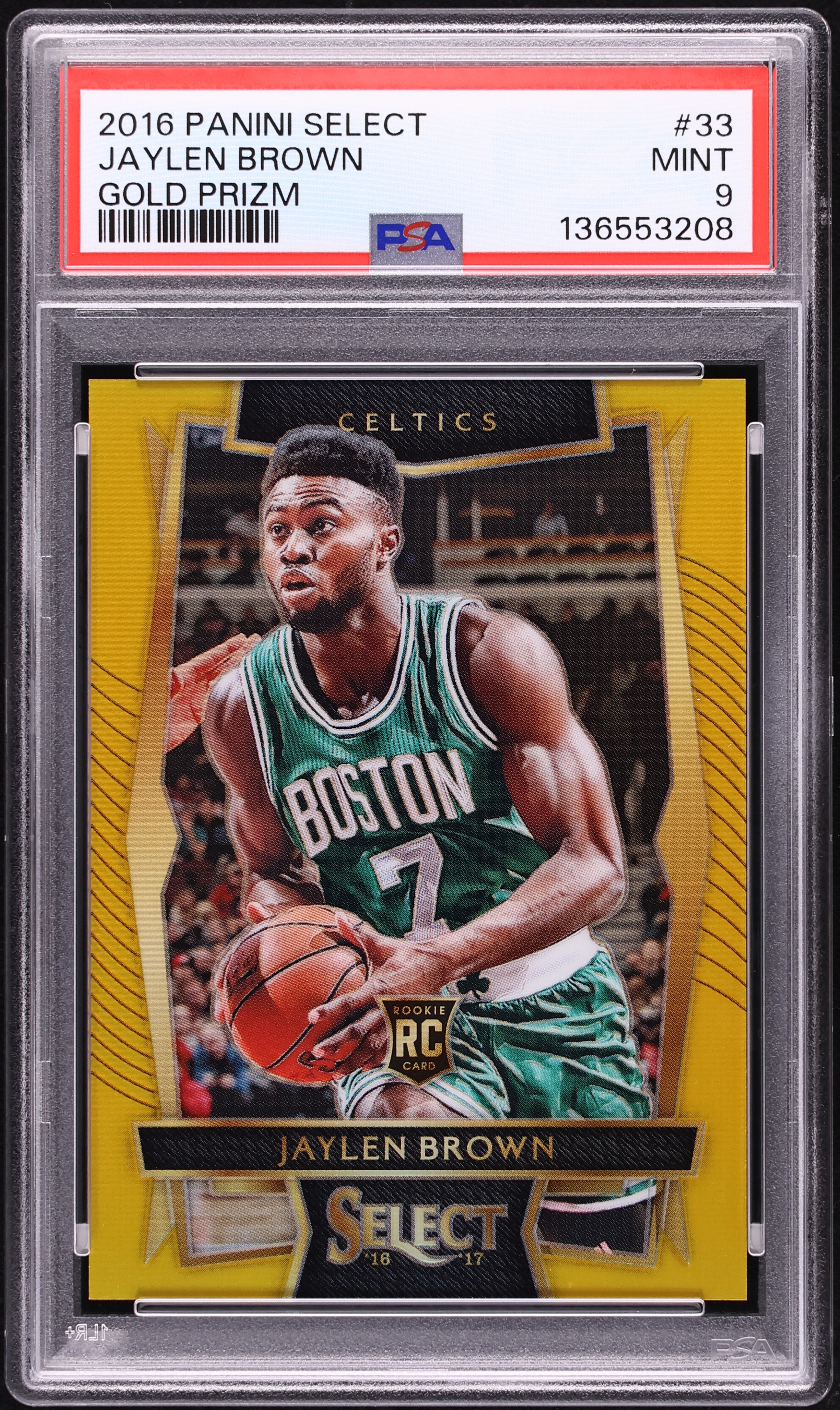 2016 Select Gold Prizm Jaylen Brown ROOKIE /10 #33 PSA 9 MINT on
