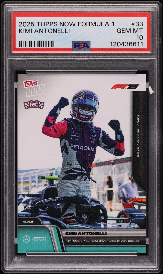 2025 Topps Now Formula 1 F1 Kimi Antonelli ROOKIE #33 PSA 10 GEM 