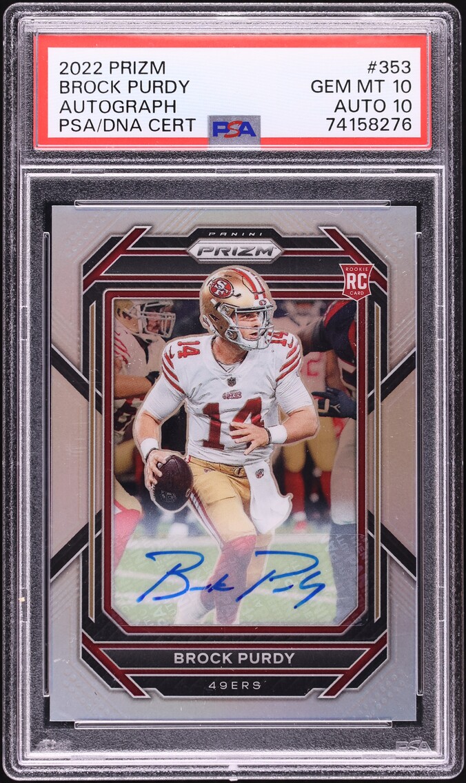 2022 Panini Prizm Brock Purdy ROOKIE AUTO DNA 10 #353 PSA 10 GEM MINT