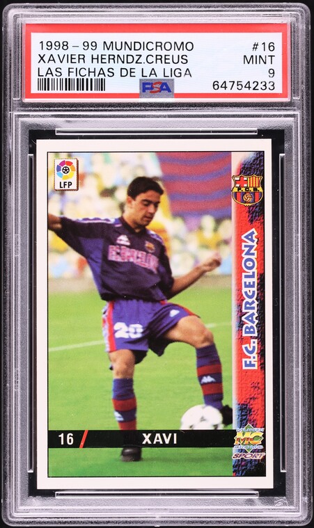 1998 Panini Futbol Xavi Hernandez ROOKIE #56 PSA 3 VG on Fanatics