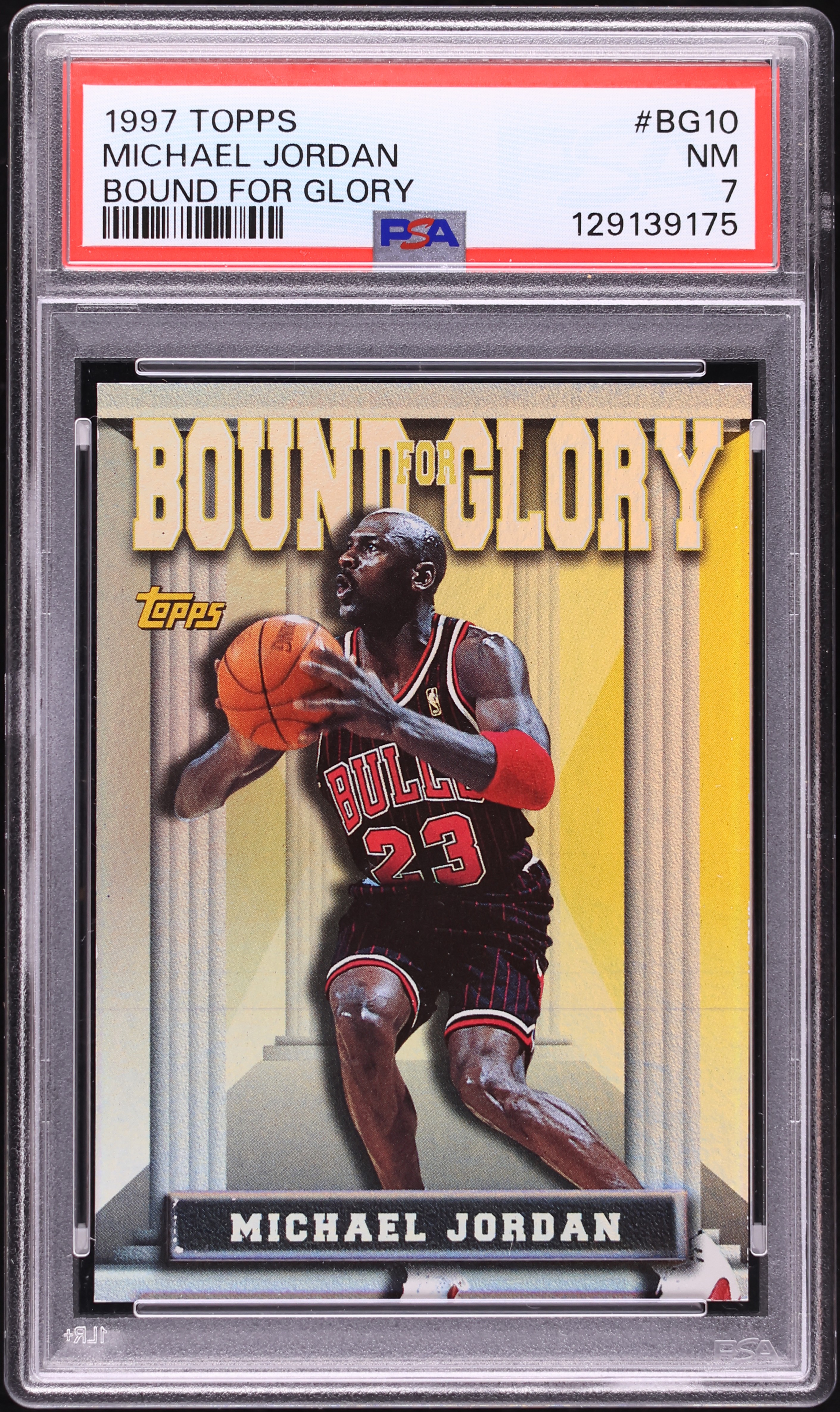 1997 Topps Bound For Glory Michael Jordan #BG10 PSA 7 NRMT on  display picture 1