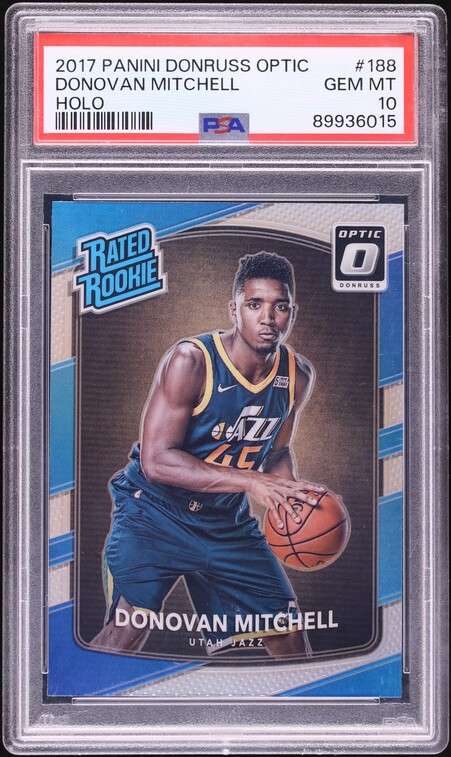2017 Donruss Optic Holo Donovan Mitchell ROOKIE #188 PSA 10 GEM