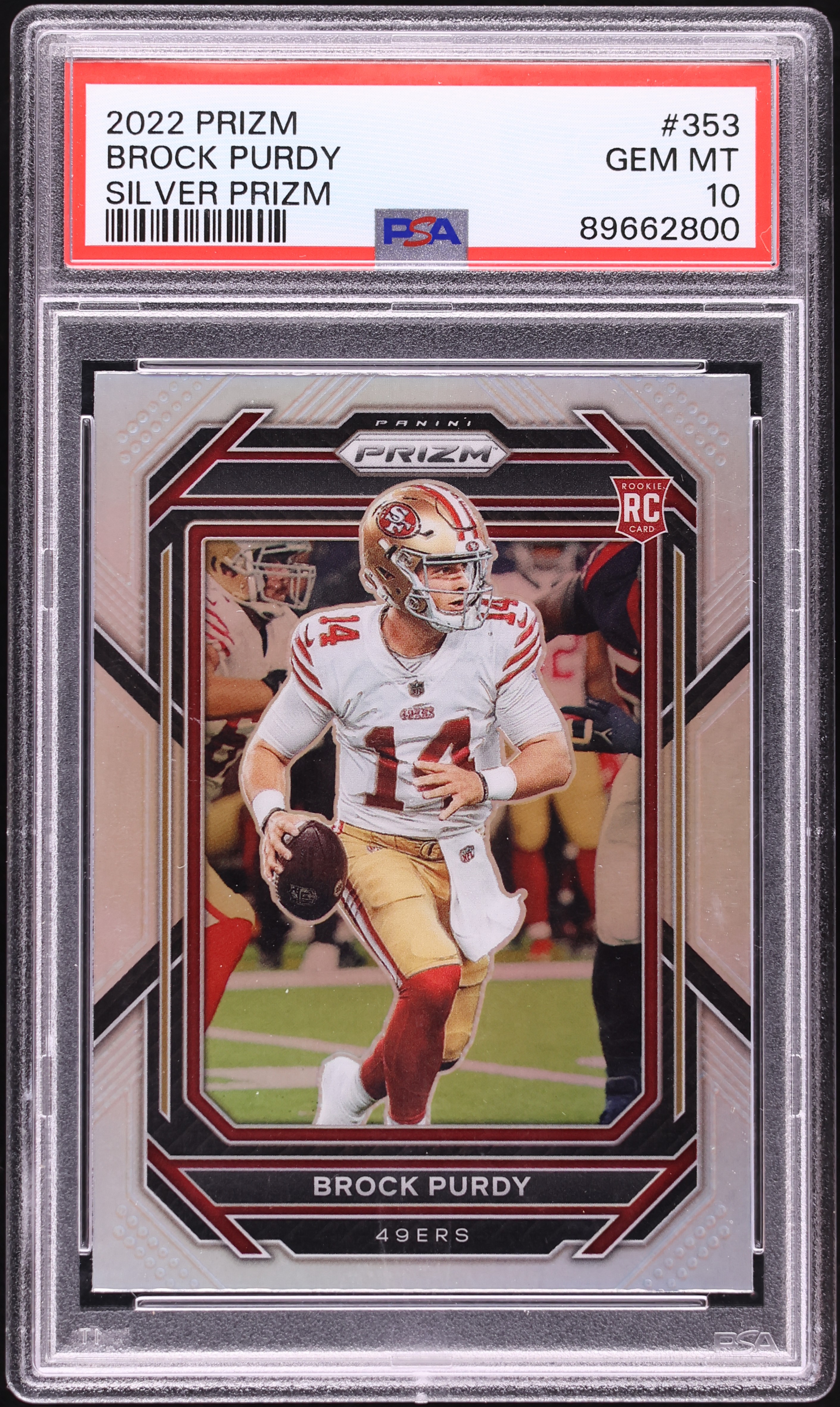 2022 Panini Prizm Silver Brock Purdy ROOKIE #353 PSA 10 GEM MINT
