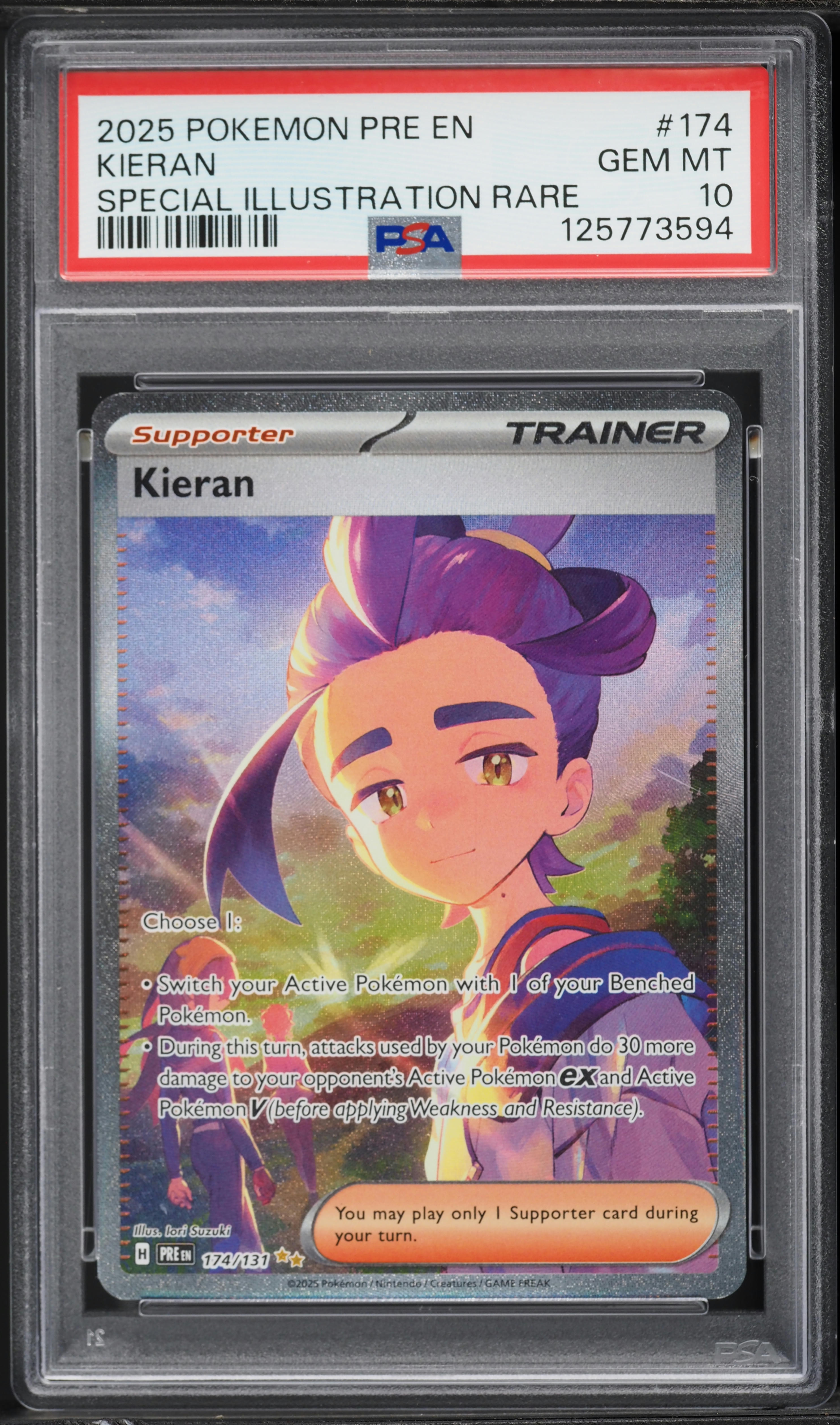 2025 Pokemon Scarlet & Violet Prismatic Evolutions SIR Kieran #174 PSA 10 GEM MINT on Fanatics Collect 2025 Pokemon Scarlet & Violet Prismatic Evolutions SIR Kieran #174 PSA 10 GEM MINT on Fanatics Collect