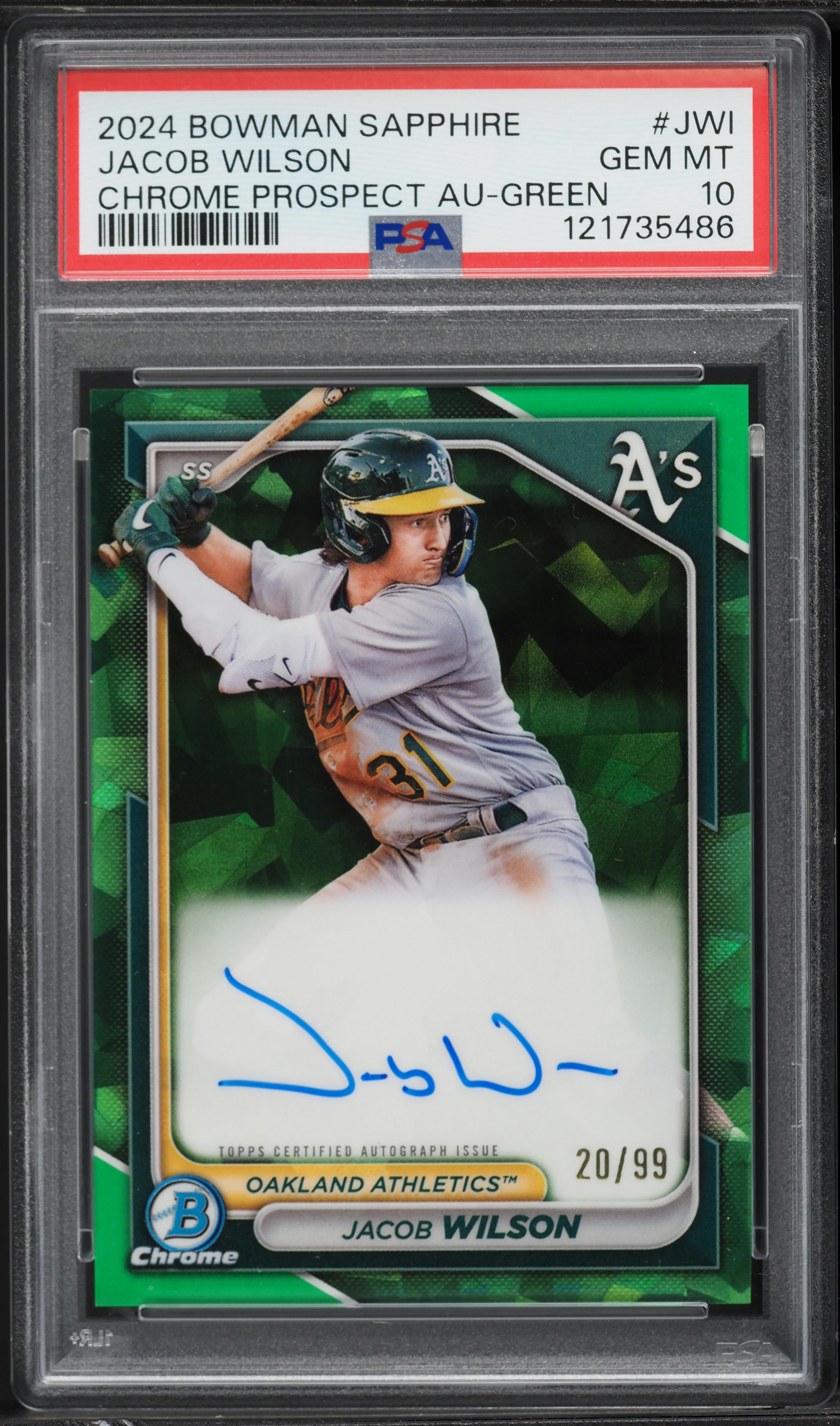 2024 Bowman Chrome Sapphire Edition Green Jacob Wilson PROSPECT 