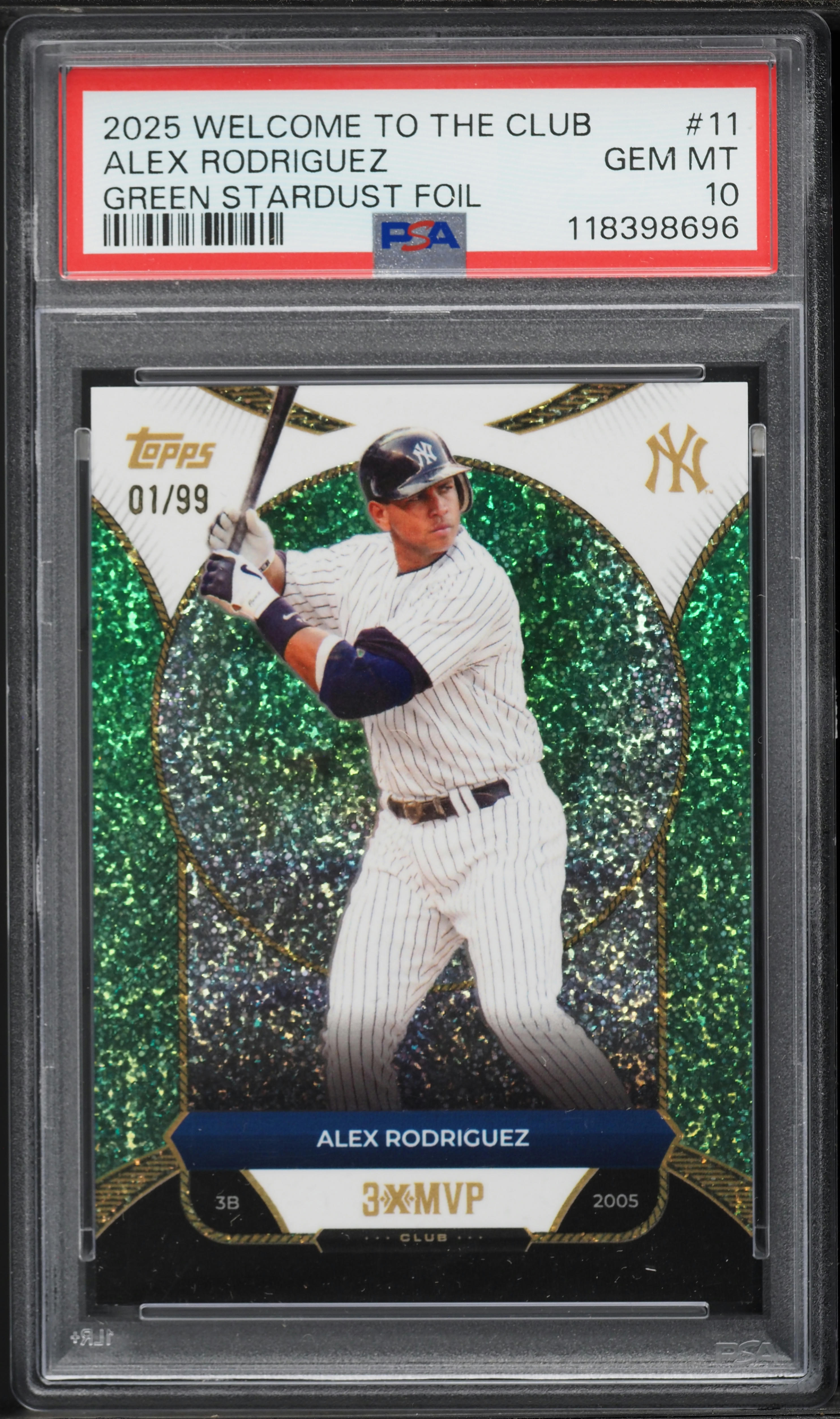 2025 Topps Welcome Club 3X MVP Green Stardust Foil Alex Rodriguez