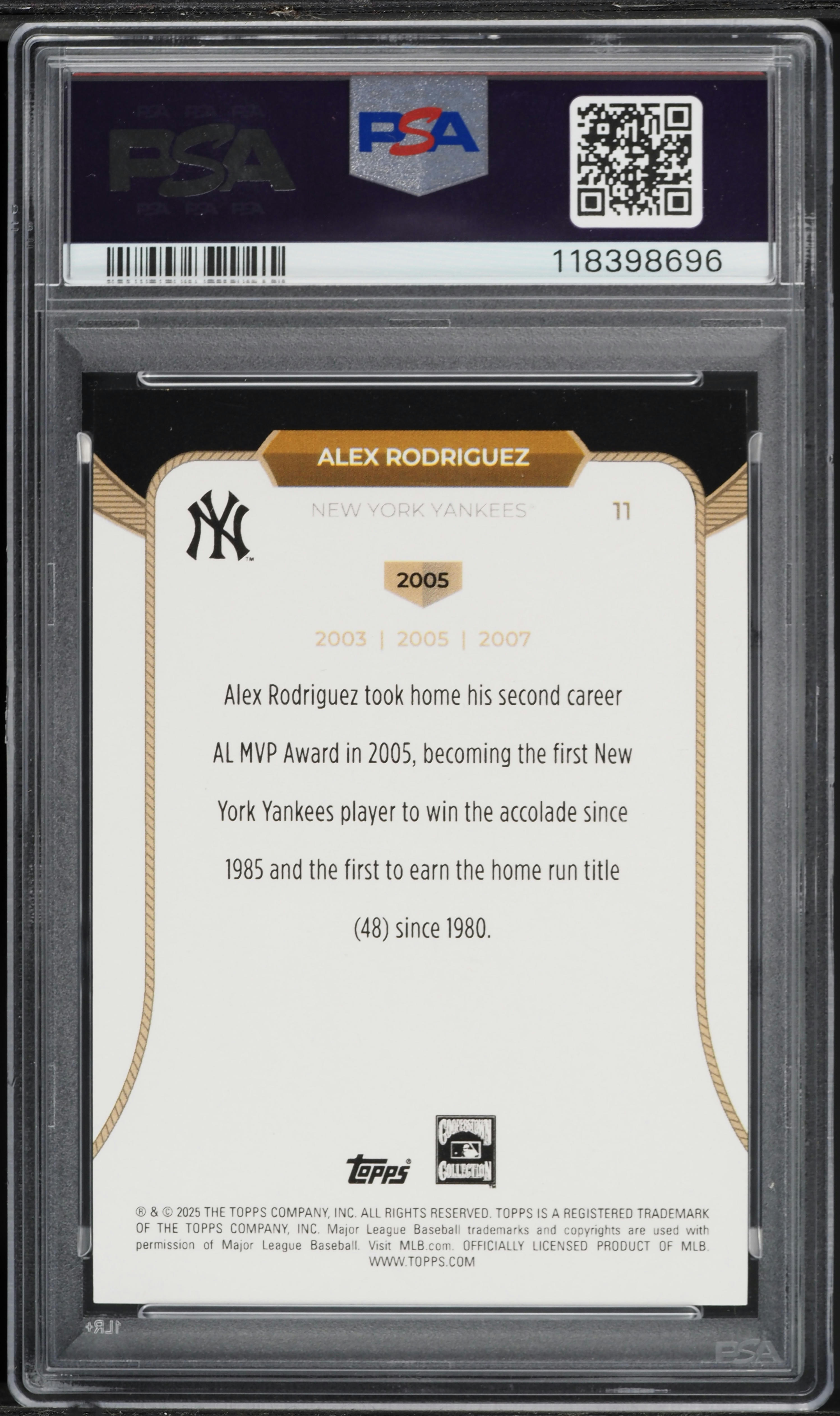2025 Topps Welcome Club 3X MVP Green Stardust Foil Alex Rodriguez