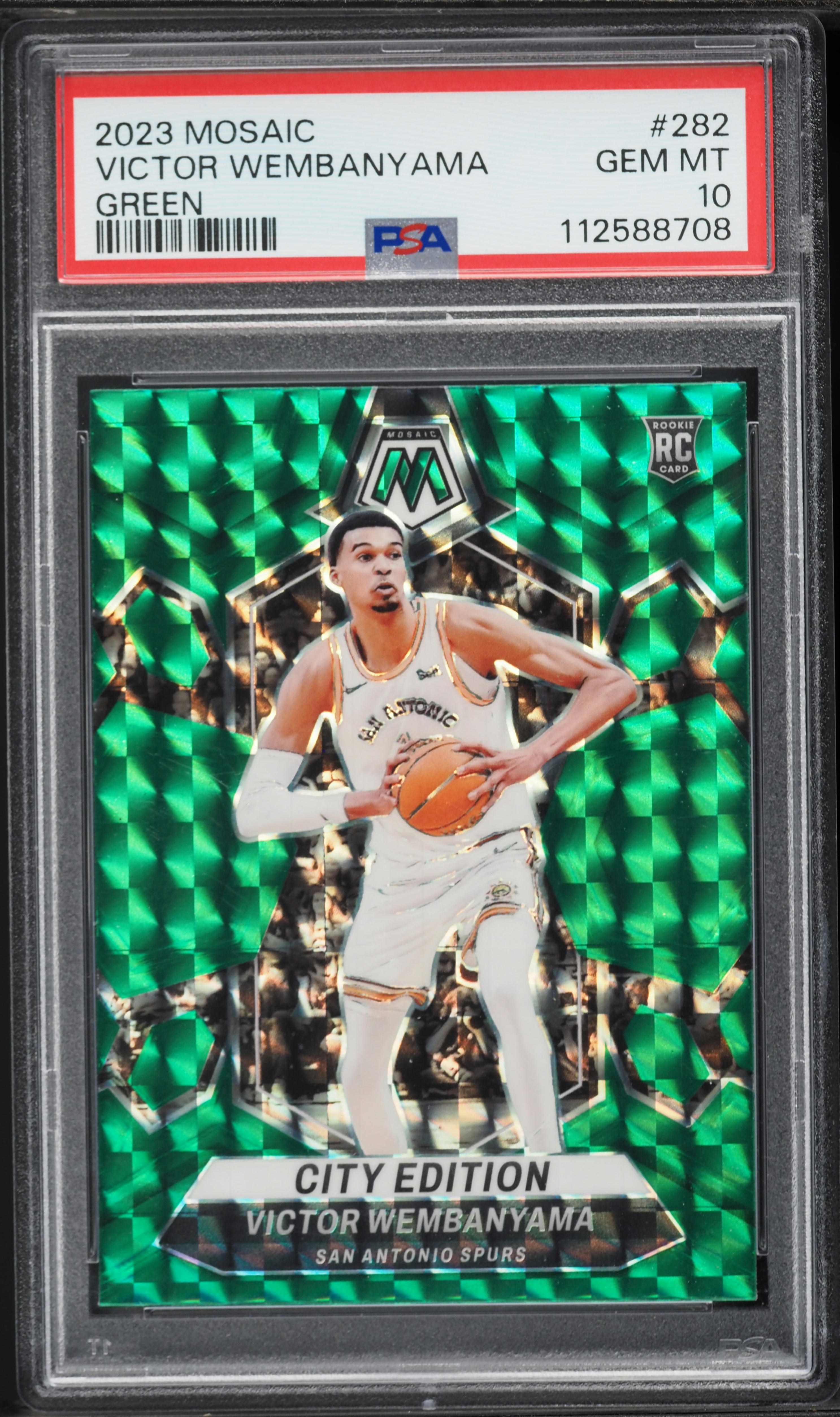 2023 Panini Mosaic Green Victor Wembanyama ROOKIE #282 PSA 10 GEM