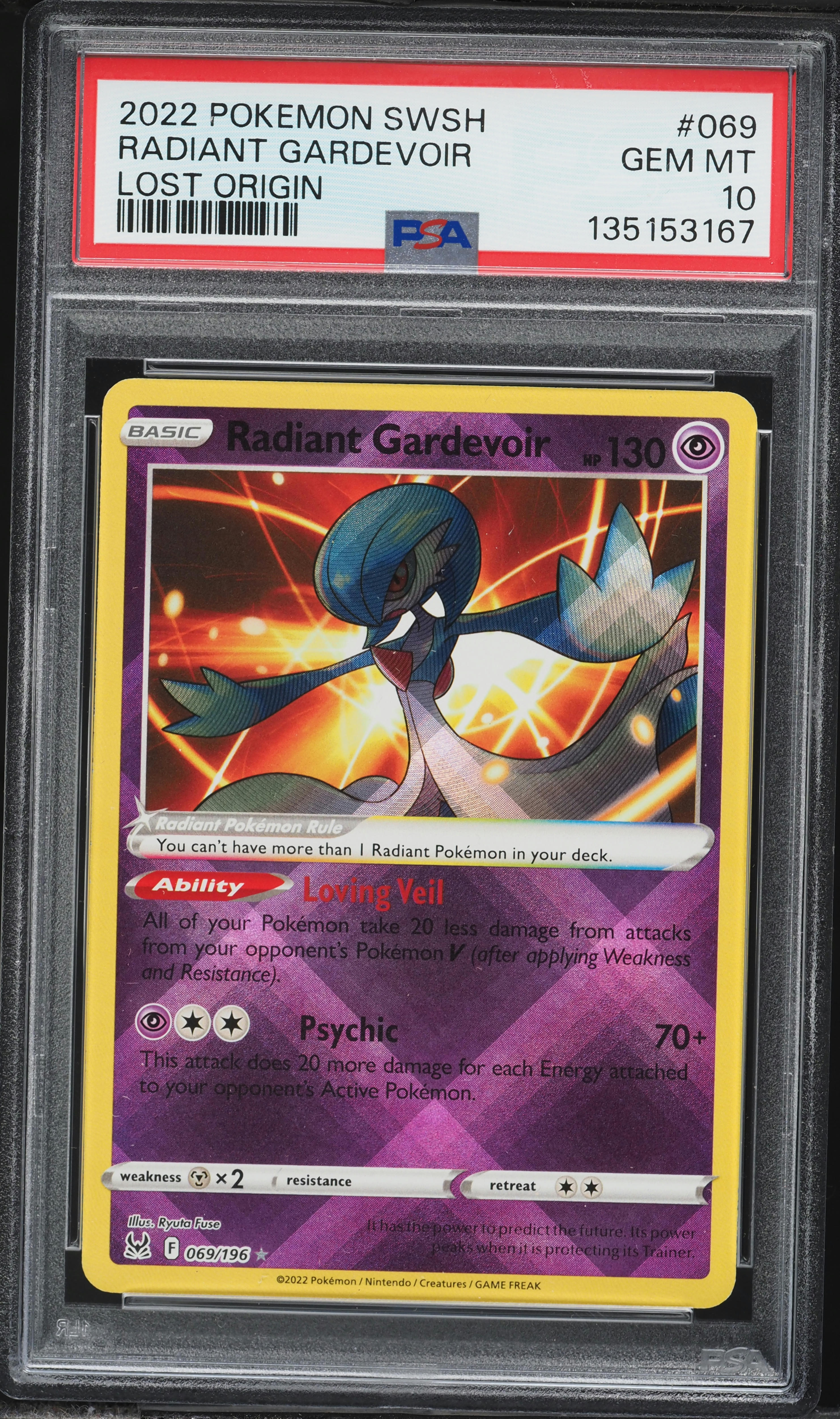pokemon card 069 196 Pokemon TCG - Radiant Gardeovir Lost Origin Holographic Card 069/196 main image 1