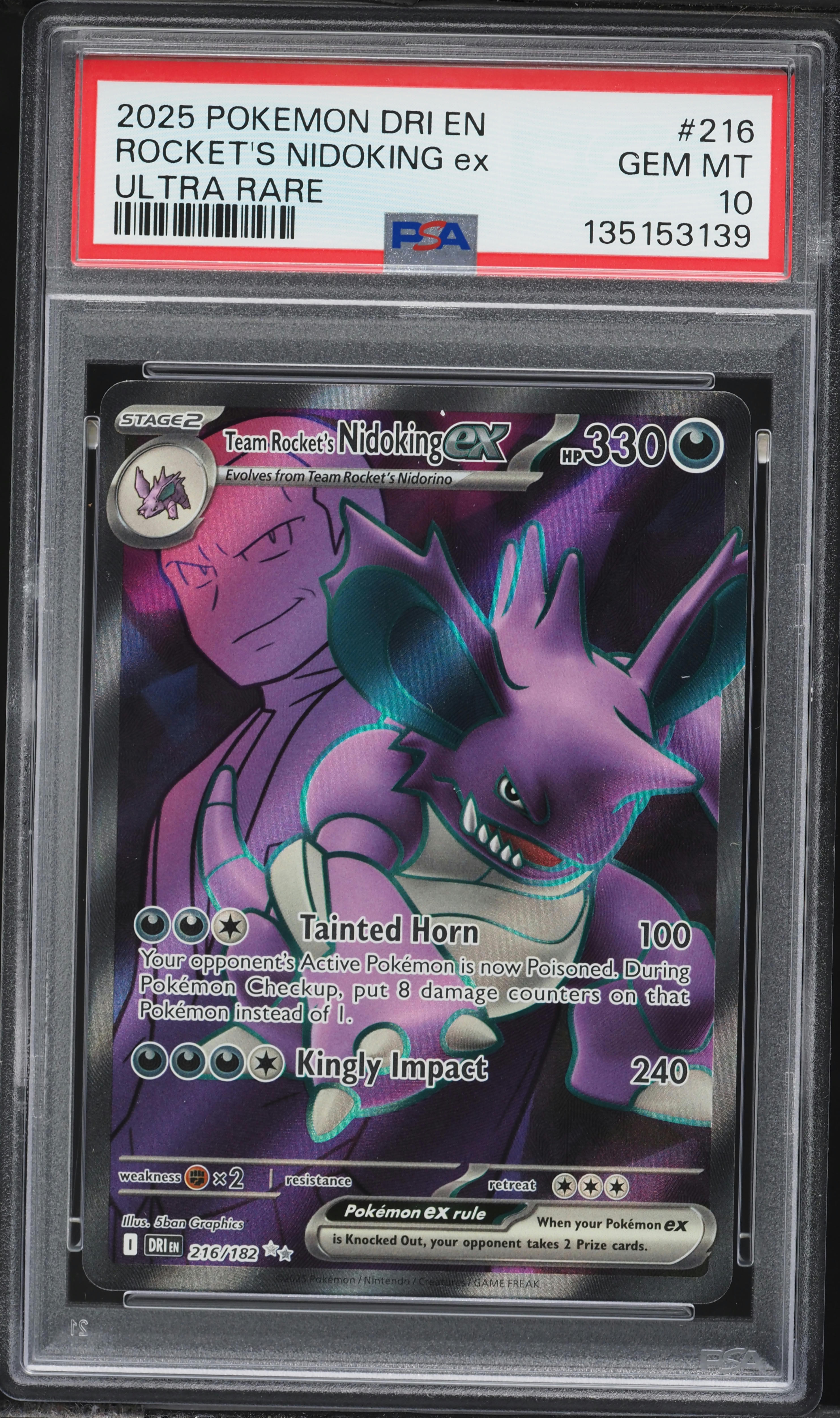 2025 Pokemon SV Destined Rivals Full Art Rocket's Nidoking ex #216
