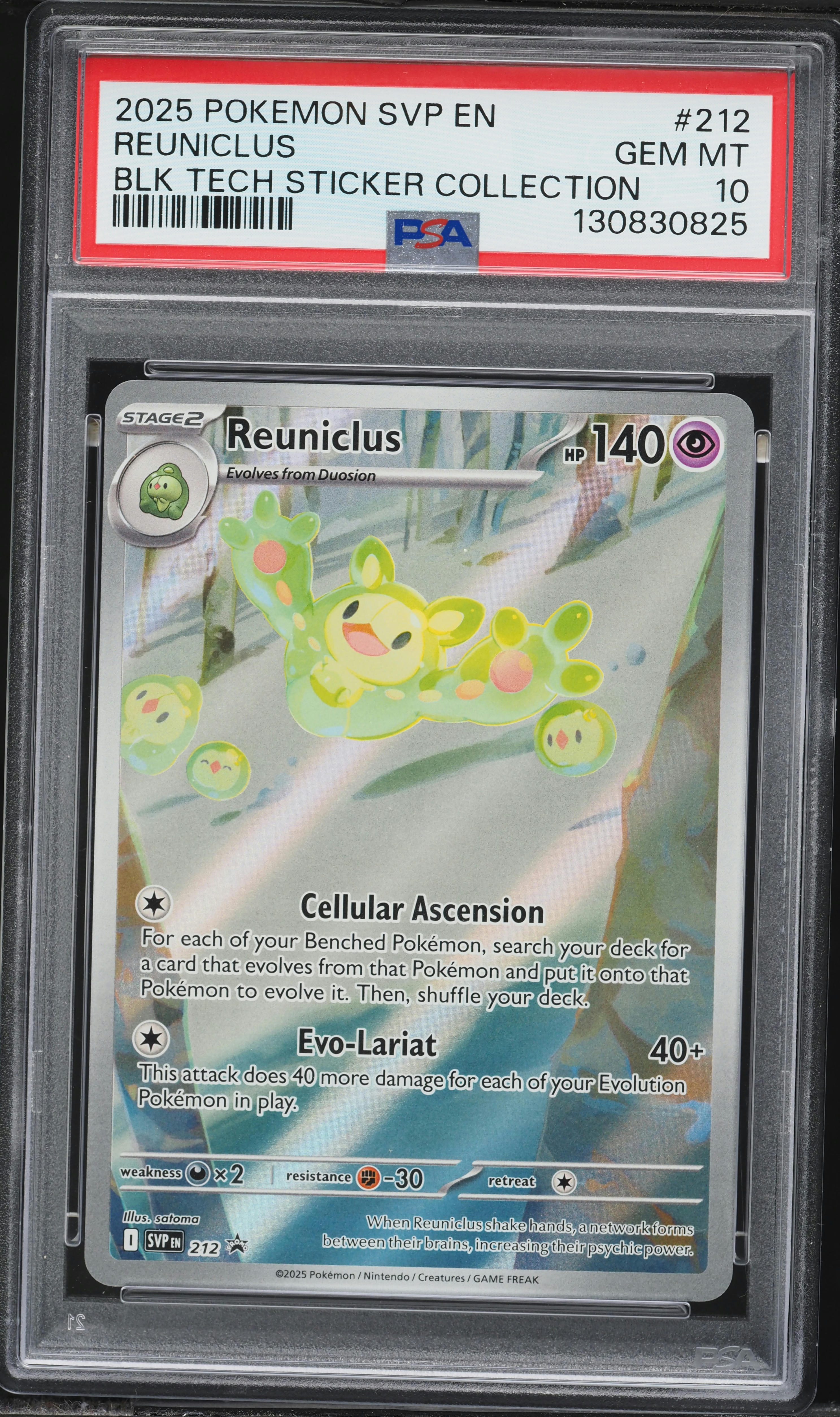 2025 Pokemon SV Promo Black Tech Collection Alt Art Reuniclus #212