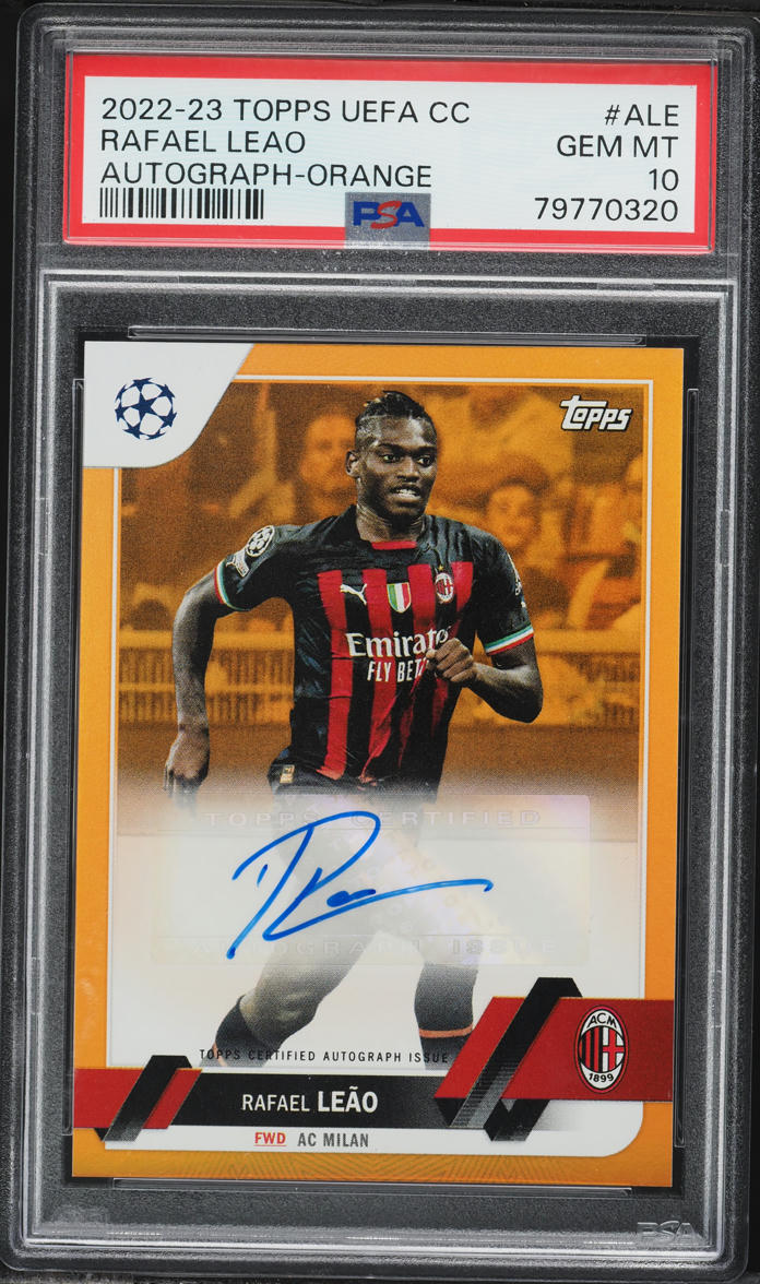2022 Topps UEFA Club Competitions Orange Rafael Leao AUTO /25 #ALE