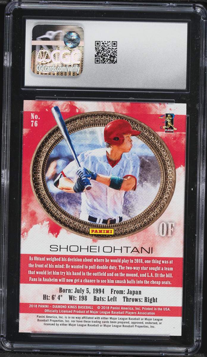 2018 panini DIAMOND KINGS shohei ohtani 大谷 翔平 RC BGS10 0 Kings