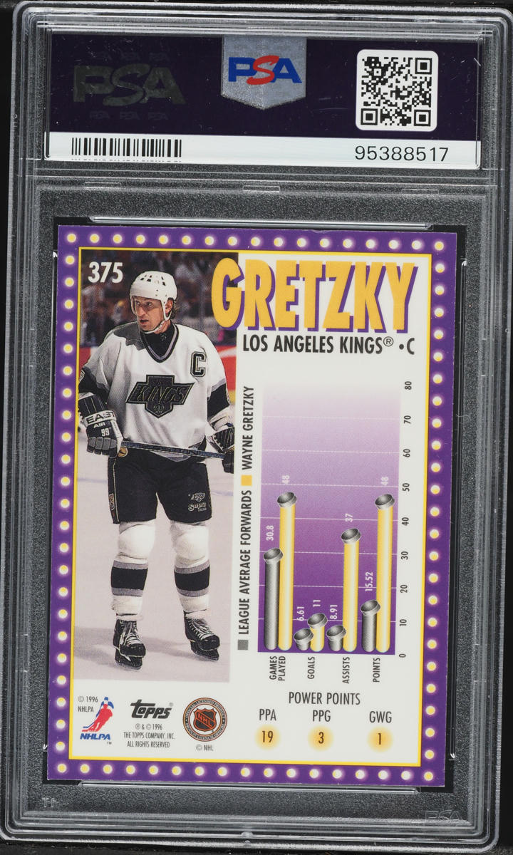1995 Topps Marquee Men Power Boosters Wayne Gretzky #375 PSA 8 NM-MT