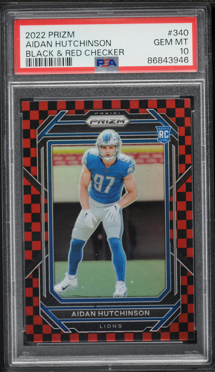 2022 Panini Prizm Black & Red Checker Aidan Hutchinson ROOKIE #340