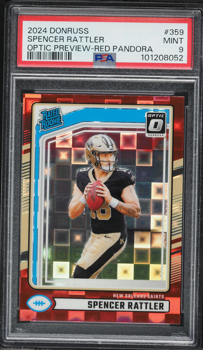 2024 Donruss Optic Preview-Red Pandora Spencer Rattler ROOKIE #359 PSA 9 MINT