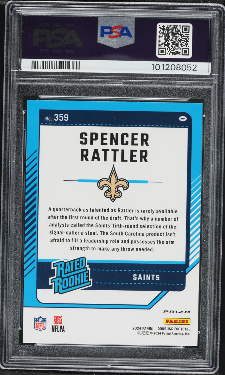 2024 Donruss Optic Preview-Red Pandora Spencer Rattler ROOKIE #359 PSA 9 MINT